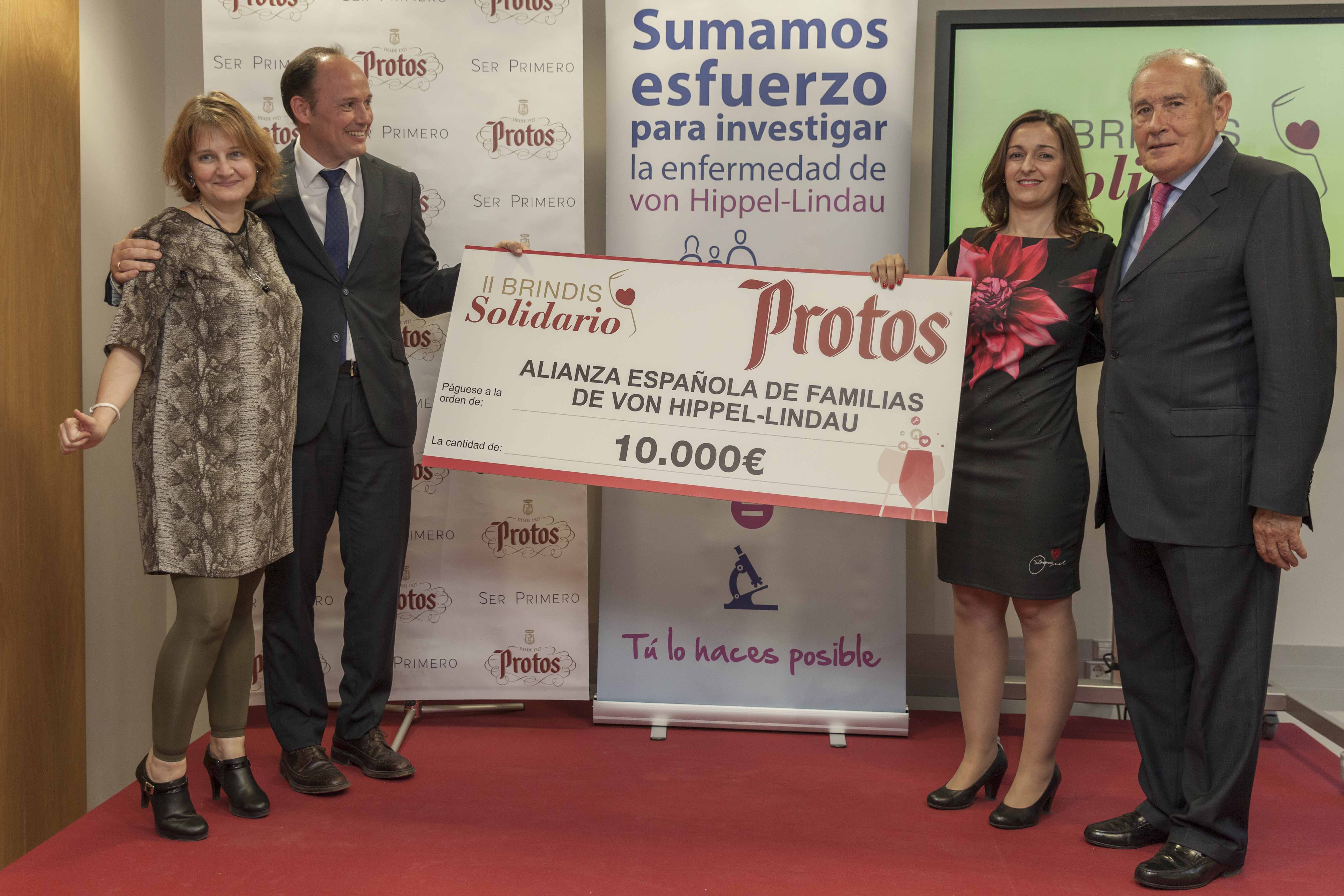 Bodegas Protos dona 10.000 € a la Alianza Española de familias de Von Hippel-Lindau 